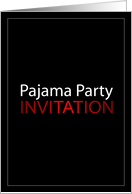 Pajama Party Invitation card