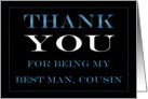 Best Man, Cousin Thank you card