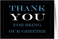 Greeter Thank you card