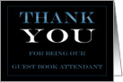 Guest Book Attendant Thank you card
