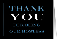 Hostess Thank you card