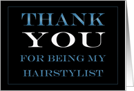 Hairstylist Thank you card