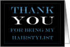 Hairstylist Thank you card