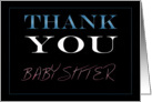 Babysitter, Thank You card