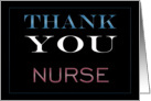 Thank You Nurse card