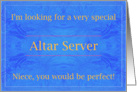 Niece, be a very special Altar Server card