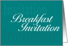 Breakfast Meeting Invitation card