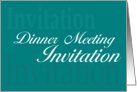 Dinner Meeting Invitation card