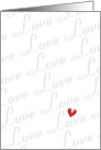 White Love and Red Heart card