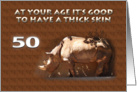 Funny Rhino 50th Birthday card