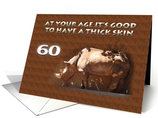 Funny Rhino 60th Birthday card (462098)