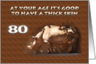 Funny Rhino 80th Birthday card