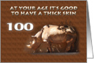 Funny Rhino 100th Birthday card