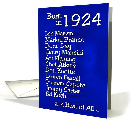 Born in 1924, Happy Birthday card (464187)