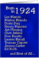 Born in 1924, Happy Birthday card