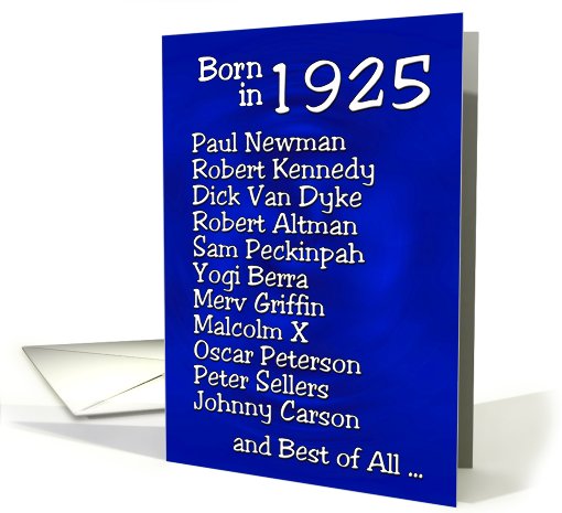 Born in 1925, Happy Birthday card (464191)