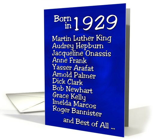 Born in 1929, Happy Birthday card (464197)