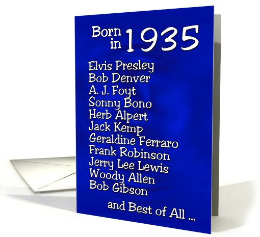 Born in 1935, Happy Birthday card (465708)