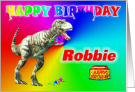Robbie, T-rex Birthday Card Eater card