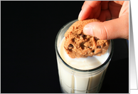Happy Birthday Cookie and a Glass of Milk card
