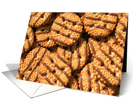 Thank You Chocolate Striped Shortbread Cookies card (502181)