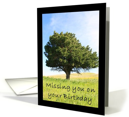 Missing you on your Birthday Tree card (584685)