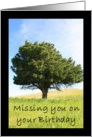 Missing you on your Birthday Tree card