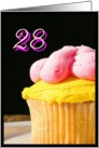 Happy 28th Birthday muffin card