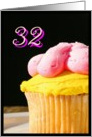 Happy 32nd Birthday muffin card