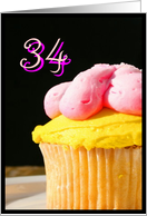 Happy 34th Birthday muffin card
