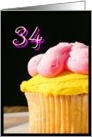 Happy 34th Birthday muffin card