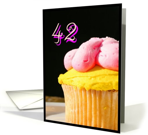 Happy 42nd Birthday muffin card (598679)