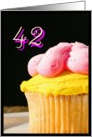 Happy 42nd Birthday muffin card