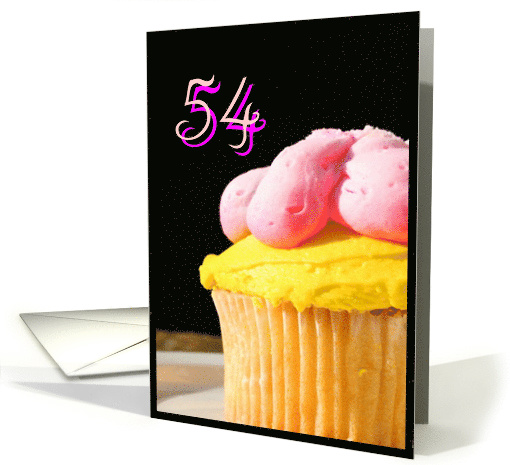 Happy 54th Birthday muffin card (598691)