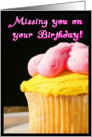 Missing you on your Birthday Birthday Muffin card