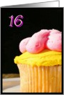 Happy 16th Birthday muffin card