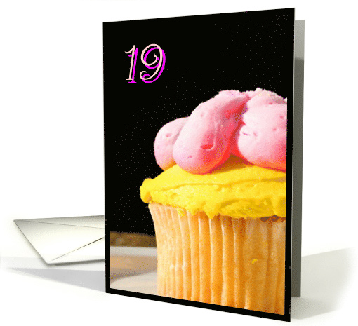 Happy 19th Birthday muffin card (671381)
