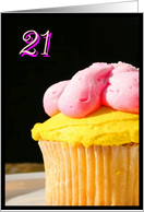 Happy 21st Birthday, cupcake card