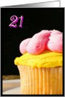 Happy 21st Birthday, cupcake card