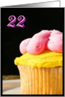 Happy 22nd Birthday, cupcake card