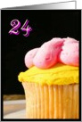 Happy 24th Birthday, cupcake card