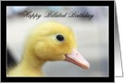 Happy Belated Birthday Yellow Duckling card