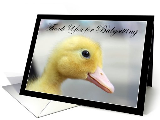 Thank You for babysitting Yellow Duckling card (812309)