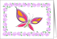 Buttefly with roses card