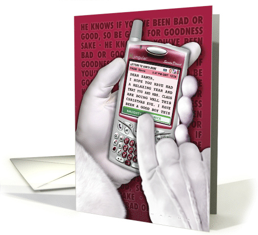 Texting Santa card (324047)