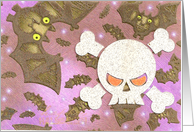 Bats and Bones Halloween card