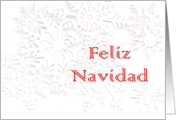 Feliz Navidad Snowflakes Spanish card