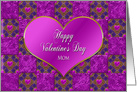 Valentine’s Day, Mom, Purple Ornate Hearts card