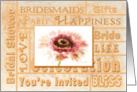 BRIDAL PARTY Inviation - Peach floral card