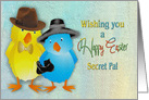 Easter, Secret Pal, Cute Colorful Chicks Dressed-up in their Best card